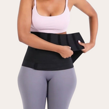 Load image into Gallery viewer, Latex tummy wraps cinches waist, wrap abdomen 4 meters long with six high quality velcros waist trainer