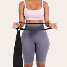 Load image into Gallery viewer, Latex tummy wraps cinches waist, wrap abdomen 4 meters long with six high quality velcros waist trainer