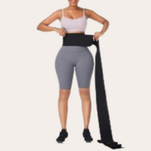 Load image into Gallery viewer, Latex tummy wraps cinches waist, wrap abdomen 4 meters long with six high quality velcros waist trainer