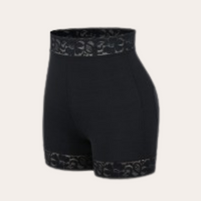 Load image into Gallery viewer, Mid-Rise Lace Waist Shaper Shorts (Black)