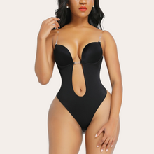 Load image into Gallery viewer, Plunging Neckline and Back Bodysuit (Black)
