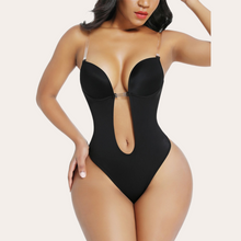 Load image into Gallery viewer, Plunging Neckline and Back Bodysuit (Black)