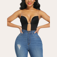 Load image into Gallery viewer, Plunging Neckline and Back Bodysuit (Black)