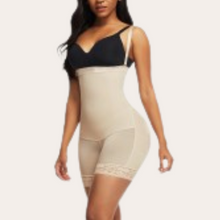 Load image into Gallery viewer, Nude skin colour women shapewear plus size belly control, waist slimming shaper with side zipper controls abdomen and lifts the buttocks easy bathroom access, removable straps