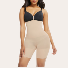 Load image into Gallery viewer, Beige (nude) seamless clip-on shorts pants  shapewear. Seamless body shaper girdle that hooks on to the bra. Silicone lining. Keeps it in place will not roll down. Lifts the butt. Will not show through clothing. Control belly fast, smooth love handles. Plus size. USA shipping fajas.