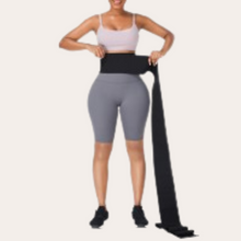 Load image into Gallery viewer, Latex tummy wraps cinches waist, wrap abdomen 4 meters long with six high quality velcros waist trainer
