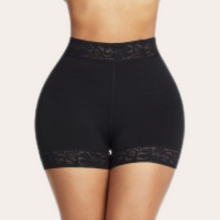 Load image into Gallery viewer, Mid-Rise Lace Waist Shaper Shorts (Black)
