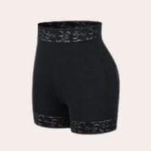 Load image into Gallery viewer, Mid-Rise Lace Waist Shaper Shorts (Black)
