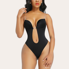 Load image into Gallery viewer, Plunging Neckline and Back Bodysuit (Black)
