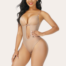 Load image into Gallery viewer, Plunging Neckline and Back Bodysuit (Nude)
