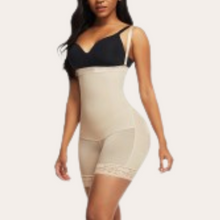 Load image into Gallery viewer, Nude skin colour women shapewear plus size belly control, waist slimming shaper with side zipper controls abdomen and lifts the buttocks easy bathroom access, removable straps
