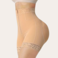 Load image into Gallery viewer, Zipper Front Mid Rise Shaper Shorts (Nude)
