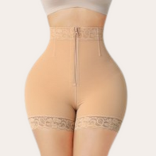 Load image into Gallery viewer, Zipper Front Mid Rise Shaper Shorts (Nude)
