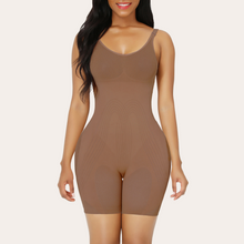 Load image into Gallery viewer, Brown lower back seamless body shapewear bodysuit adjustable straps lifts the buttocks firm tummy control sexy hourglass figure slims waist faja body shaper
