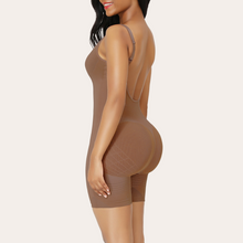 Load image into Gallery viewer, Brown lower back seamless body shapewear bodysuit adjustable straps lifts the buttocks firm tummy control sexy hourglass figure slims waist faja body shaper
