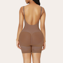 Load image into Gallery viewer, Brown lower back seamless body shapewear bodysuit adjustable straps lifts the buttocks firm tummy control sexy hourglass figure slims waist faja body shaper
