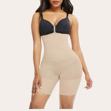 Load image into Gallery viewer, Beige (nude) seamless clip-on shorts pants  shapewear. Seamless body shaper girdle that hooks on to the bra. Silicone lining. Keeps it in place will not roll down. Lifts the butt. Will not show through clothing. Control belly fast, smooth love handles. Plus size. USA shipping fajas.
