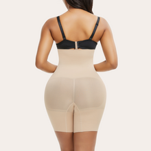 Load image into Gallery viewer, Beige (nude) seamless clip-on shorts pants shapewear. Seamless body shaper girdle that hooks on to the bra. Silicone lining. Keeps it in place will not roll down. Lifts the butt. Will not show through clothing. Control belly fast, smooth love handles. Plus size. USA shipping fajas.
