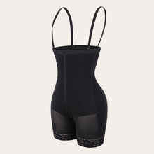 Load image into Gallery viewer, Black Faja bodysuit body shaper girdle shapewear plus size hooks and zipper tummy control with adjustable removable straps lifts butt flatten tummy black shapewear waist cincher bridal shaper
