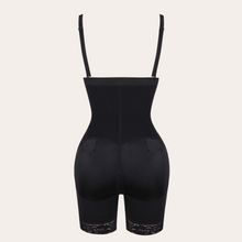 Load image into Gallery viewer, Black Faja bodysuit body shaper girdle shapewear plus size hooks and zipper tummy control with adjustable removable straps lifts butt flatten tummy black shapewear waist cincher bridal shaper open crotch
