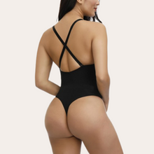 Load image into Gallery viewer, Bodysuit thong body shaper sexy tummy control, x back, opening for bathroom, contol tummy faja, belly control, bra bust support, hourglass figure 
